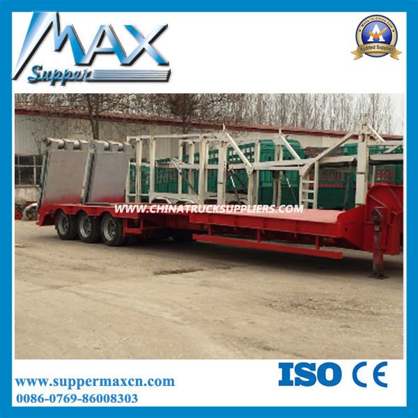 2/3 Axles 30t-120t Low Flat Bed Cargo Truck Trailer Semi Trailer Images 1