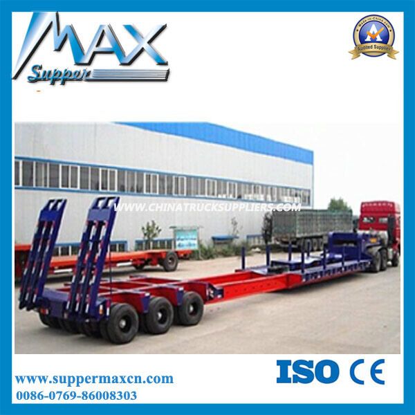 Tri-Axle 60 Tons Extendable Low Bed Semi Trailer Images 1