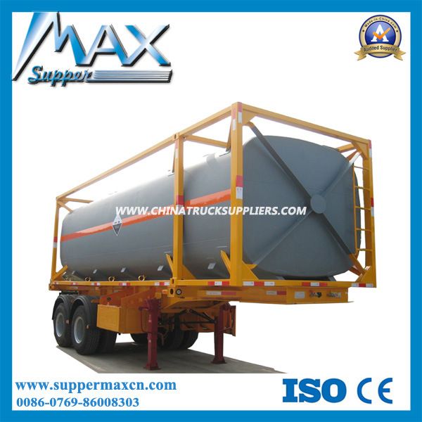 45000L 3 Axle 40f Container Fuel / Oil Transport Tanker Trailer 