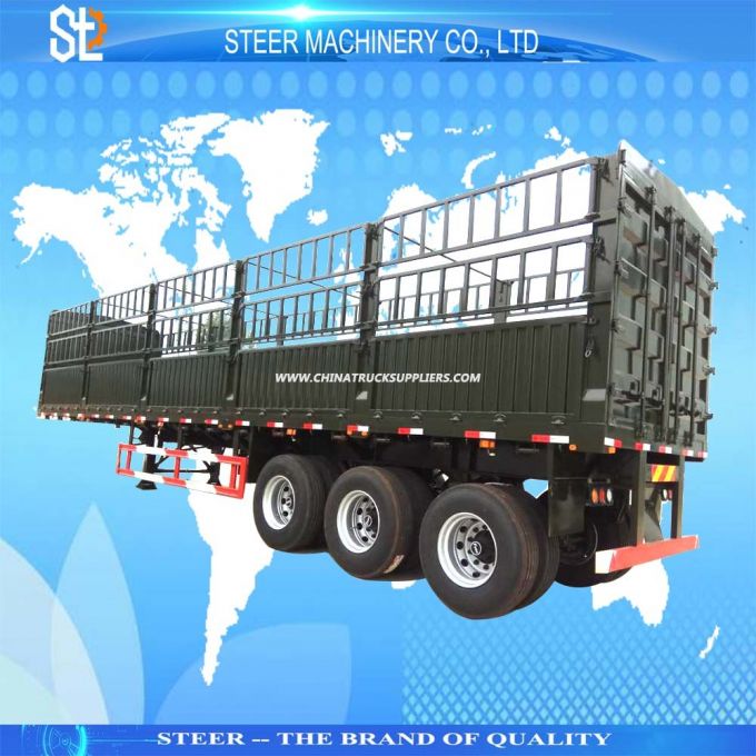 3 Axle Cargo Transport 40 Ton Cargo Truck Semi Trailer for Sale Images 1