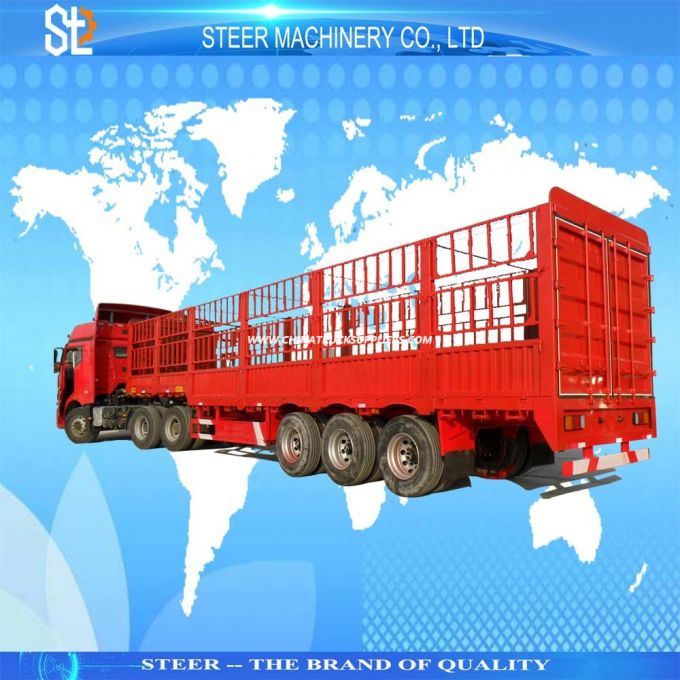 60t Flatbed Container 3 Axle Cargo Transport Semi Trailer for Sale Images 1