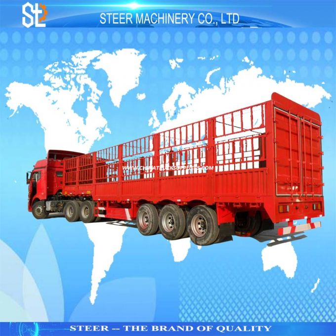 60t Flatbed Container 3 Axle Cargo Transport Semi Trailer for Sale 