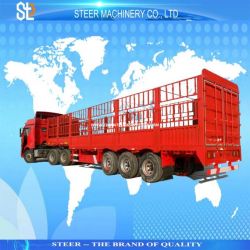 60t Flatbed Container 3 Axle Cargo Transport Semi Trailer for Sale