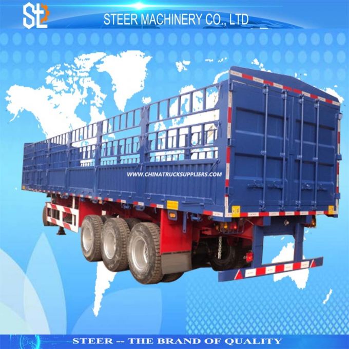 12 Tyres Live Stock Transport Deop Side Semi Truck Trailer for Sale 