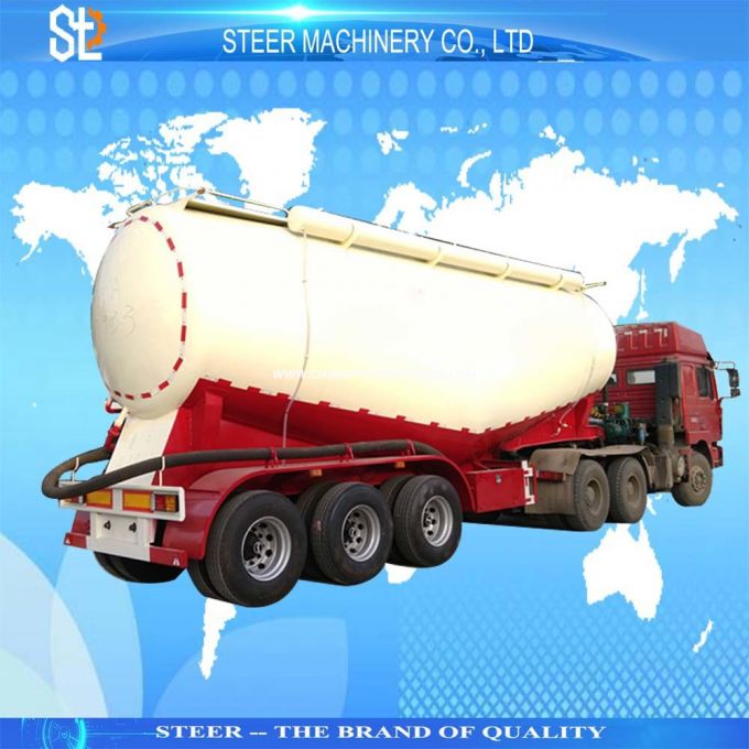 Cement Tank Semi Trailer 3 Axle Cement Tanker Semi Trailer for Sale Images 1