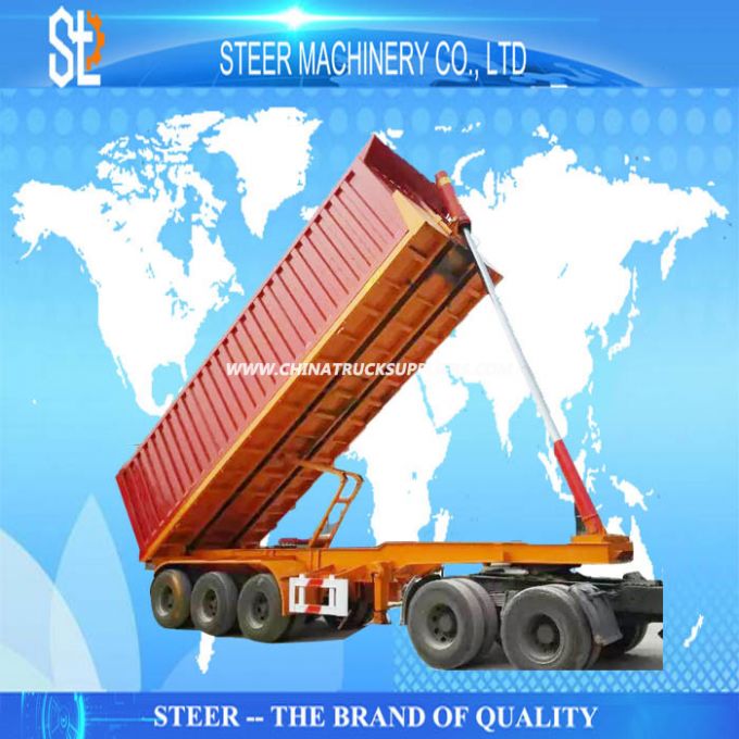 Dump Truck Trailer End Tip Tipping Semi Trailer with 3 Axle Images 1