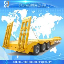 Heavy Type Machines Loading Low Loader Trailer