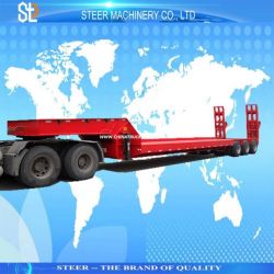 3 Axles Heavy Trucks Low Bed Truck Trailer for Excavator Transportation