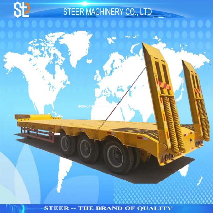Heavy Duty Transportation Low Bed Trailer with 3 Axles Images 1
