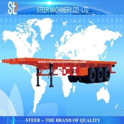 3 Axle Flatbed Container Transporting Trailer for Bulk Cargo Transporting