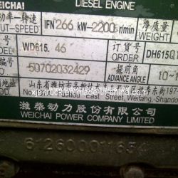 Foton Truck Weichai Wd615.46 360HP Engine