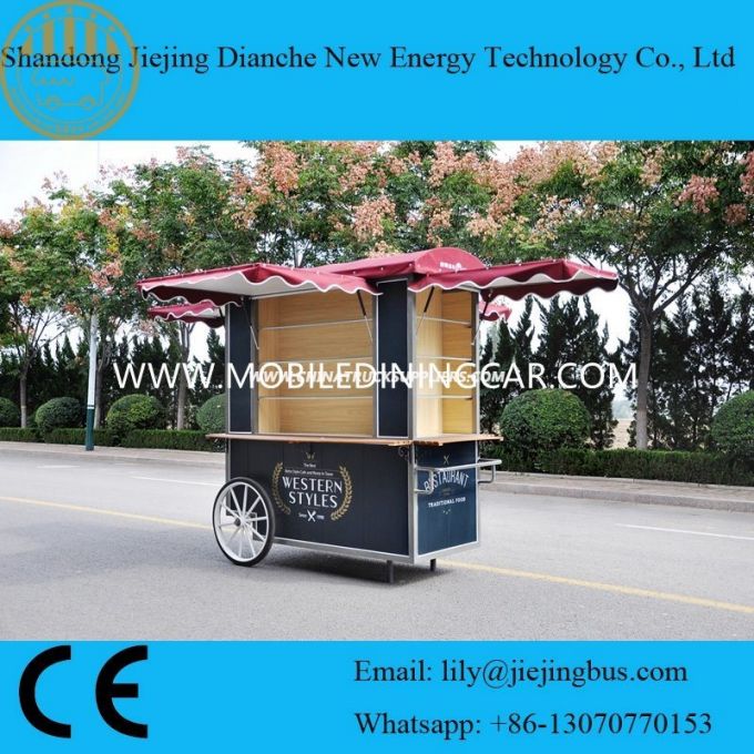 2018 Vintage Push Food Cart with 4 Side Displaying Window 