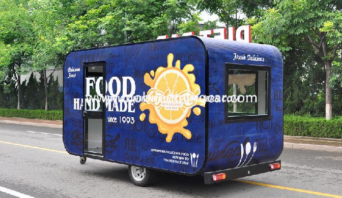 Saudi Arabia Style Food Trailer with Blue Color (CE) 