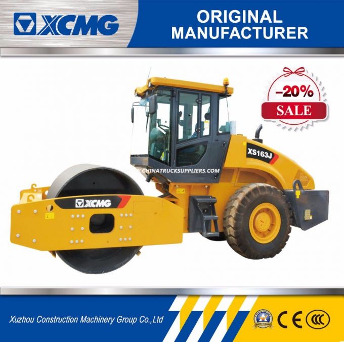 XCMG Official Manufacturer Xs163j 16ton Single Drum Road Roller Images 1