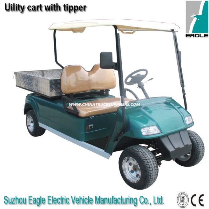 Electric Utility Cart with Hydraulic Lifted Cargo Box 