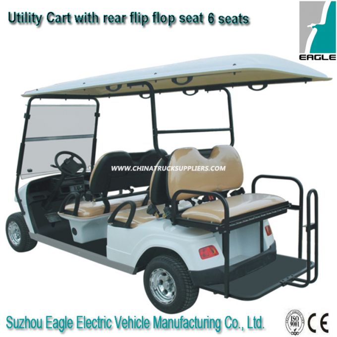 Electric Golf Car with The Rear Flip-Flop Seat 