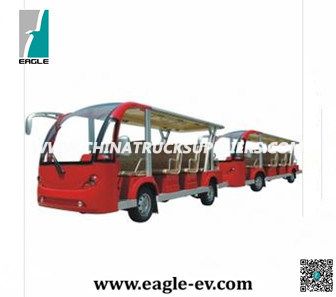 Electric Sightseeing Bus, Electric Shuttle Bus with Trailer, 29 Seats 