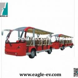 Electric Sightseeing Bus, Electric Shuttle Bus with Trailer, 29 Seats