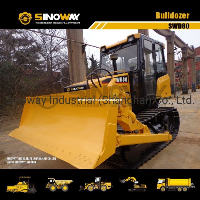 80HP Bulldozer Track-Type Tractor with 8.7ton Operating Weight 