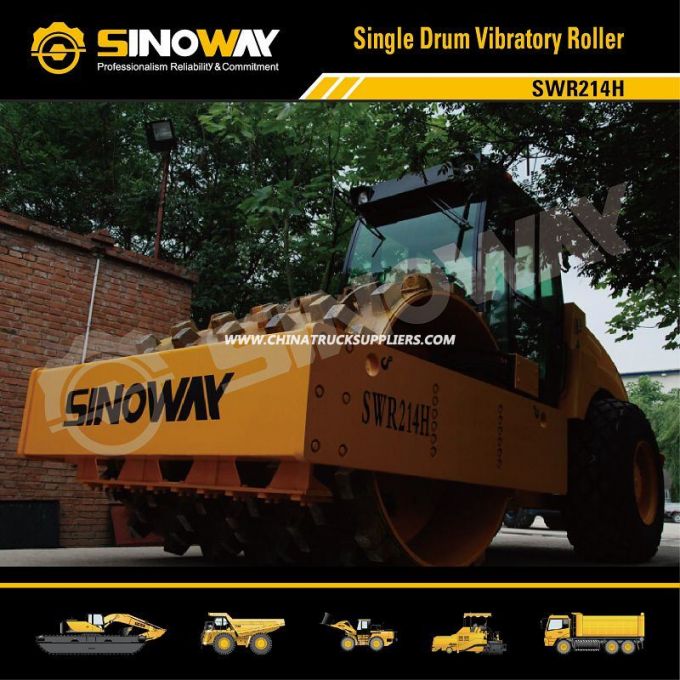 14ton Single Drum Vibratory Road Roller with Pad Foot Kits 