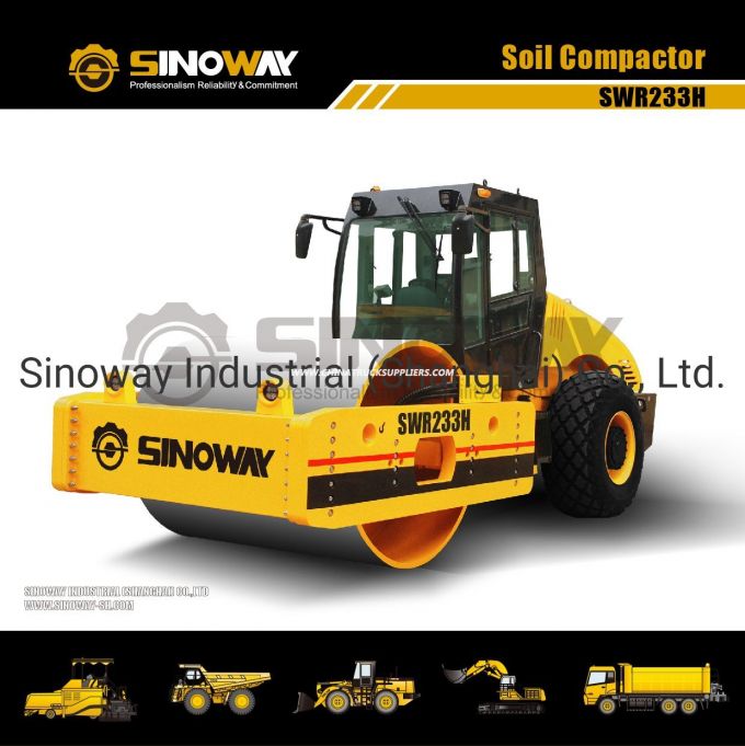 33 Ton Hydrostatic Transmission Smooth Drum Vibratory Roller, Soil Compactor 