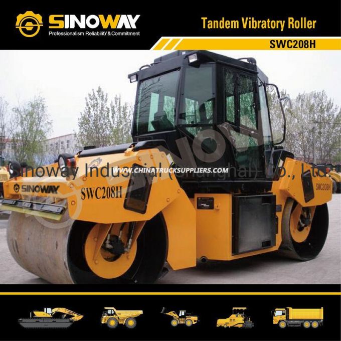 8 Ton Tandem Vibratory Road Roller with Cummins Engine (SWC208H) 