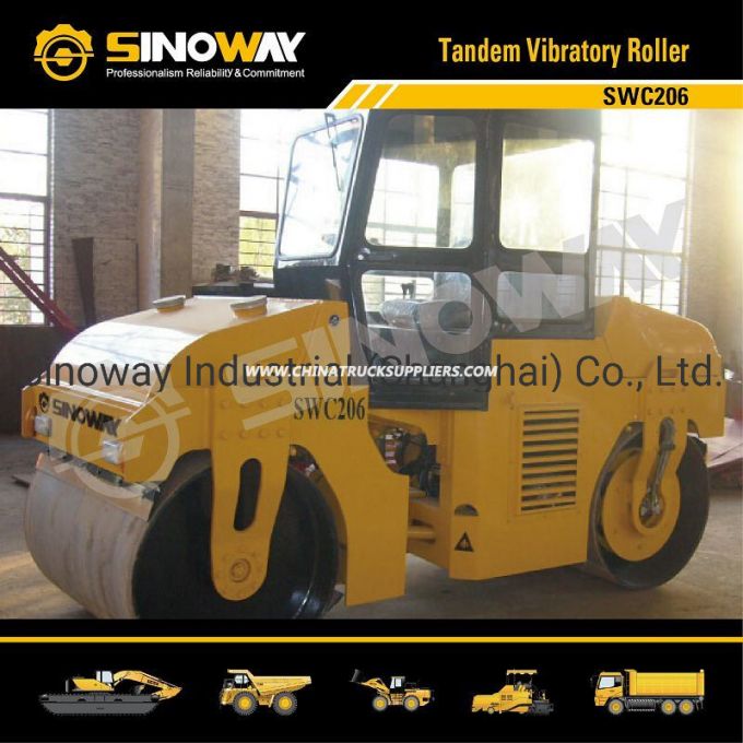 Sinoway 6 Ton Tandem Vibratory Road Roller for Road Construction 