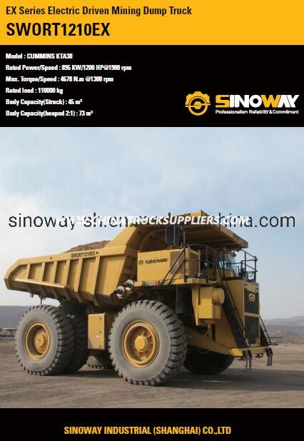 110 Ton Electric Driven Mining Truck, Rigid Truck, Rock Truck 