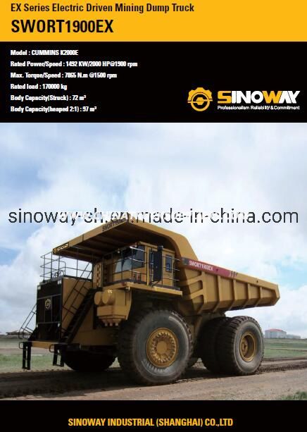 Electric Driven Mining Truck, Rigid Truck, off Road Truck 