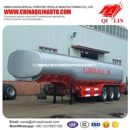 304 Stainless Steel Fuel Tanker Semi Trailer for Flammable Liquid Loading