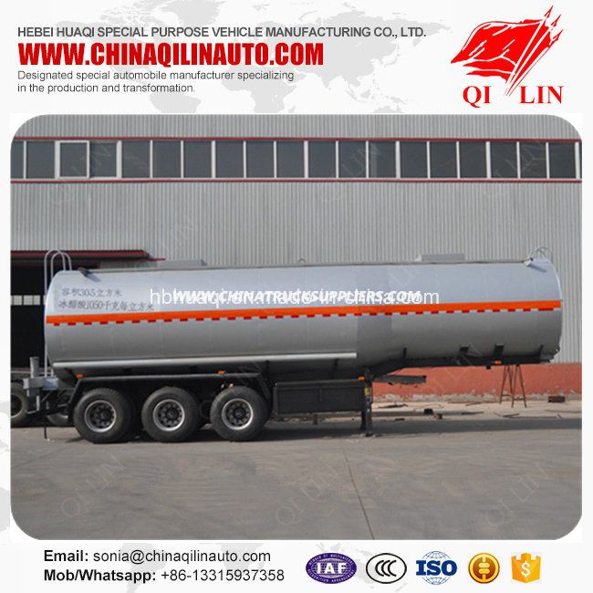 Qilin 3 Compartments High Performance Acid Tanker Semi Trailer 