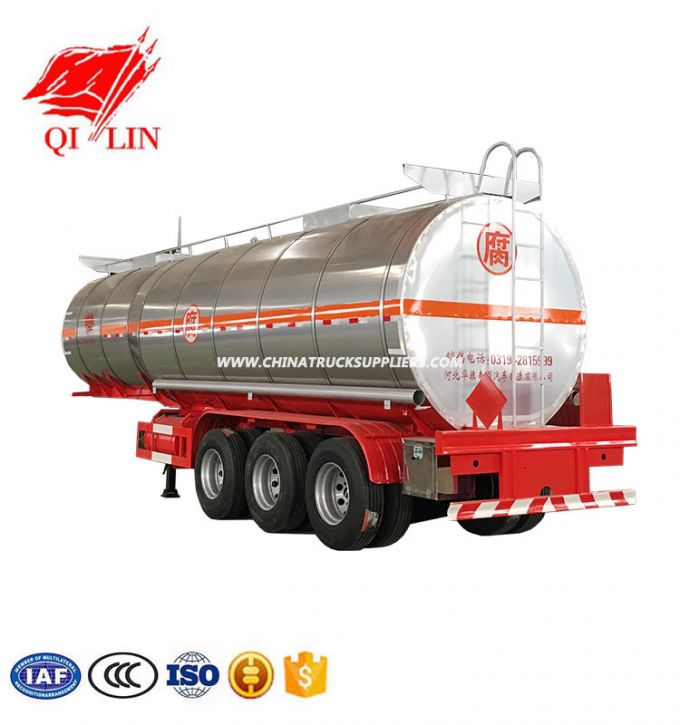 High Quality Payload 30tons Acid Tanker Semi Trailer 