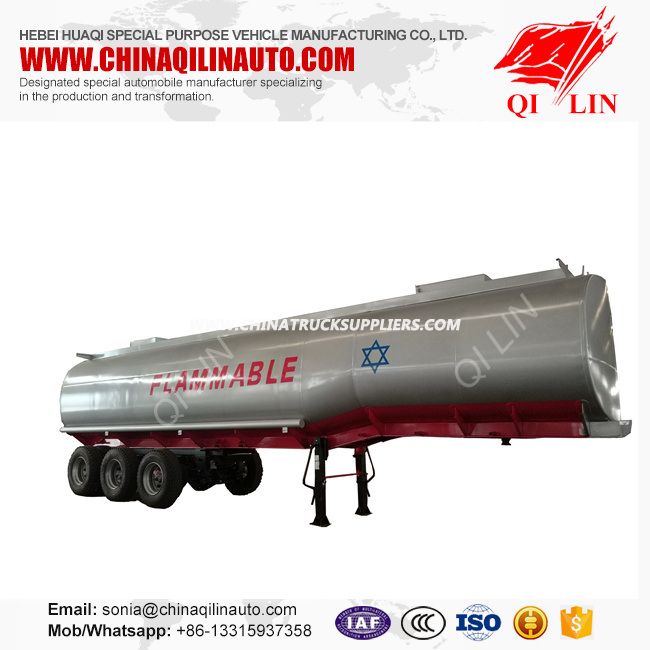 3 Axles 40000-45000liters Spirit Transport Tank Trailer with 3 Compartments 