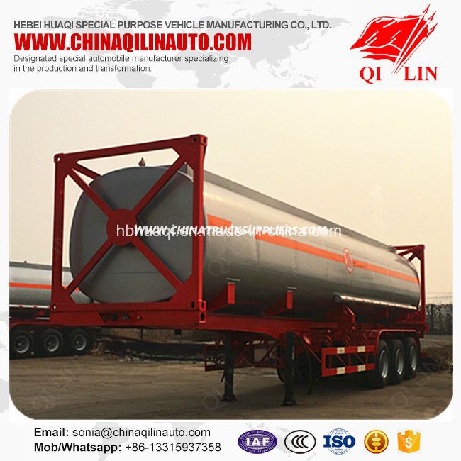 3 Axles 40FT Container Framework Tanker Semi Trailer 