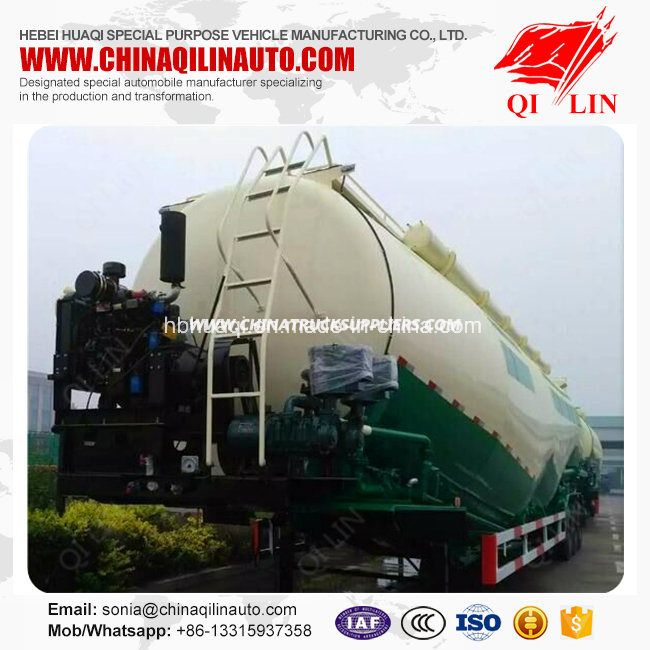 Qilin 50cbm Double Compartment Bulk Cement Powder Tanker Trailer for Cheaper Sale 