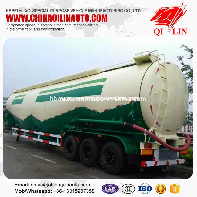 40FT 50cbm Carbon Steel Powder Particle Tanker Semi Trailer for Hot Sale 