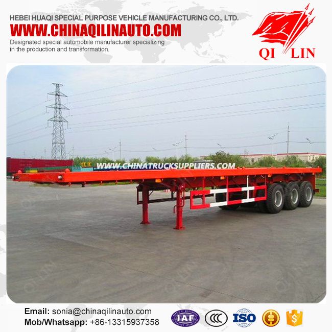 40feet Tri-Axle Flatbed Semi Trailers Price for Sale Images 1