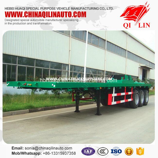 40 Feet Tridem Flatbed Container Semi Trailer Specification Images 1