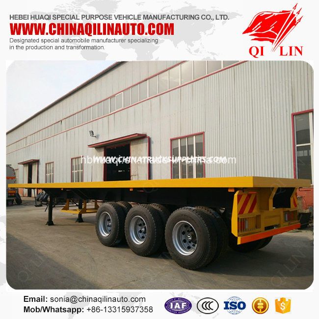 Factory Price Flatbed Semi Trailer with ABS System Images 1