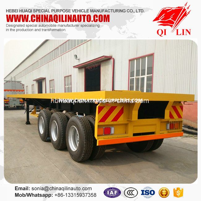 3 Axles 30t to 60t Payload Flatbed Container Semi Trailer Images 1
