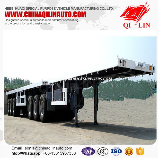 20FT 40FT Superlink Flatbed Semi Trailer Truck with Fifth Wheel Images 1