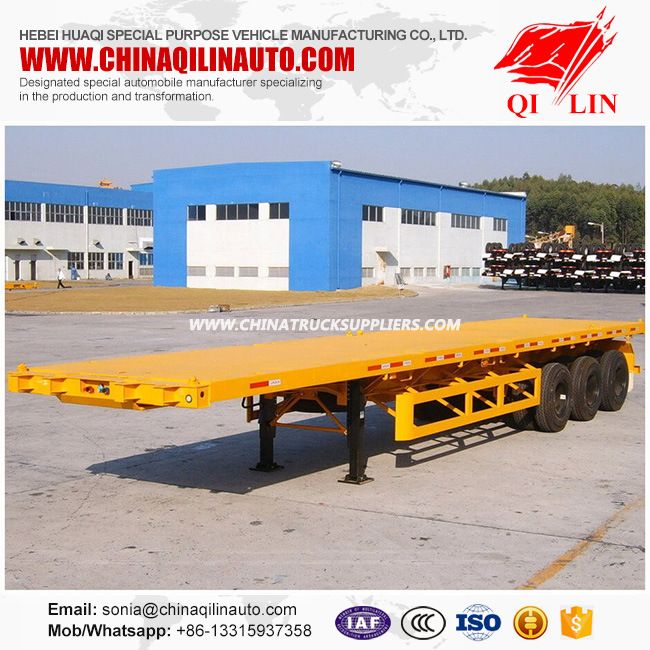 Hot Sale Tri Ejes Personalized Container Carrier Flat Bed Trailer De 2*20FT and 40FT Images 1