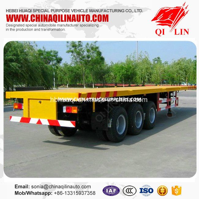 3 Axles 40FT Container Flatbed Semi Trailer for Philippines Images 1