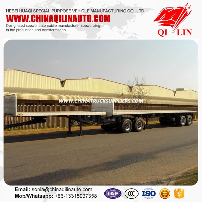 2 Axle Interlink Flatbed Truck Semi Trailer with Fifth Wheel Images 1