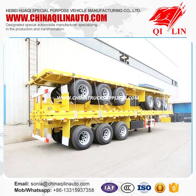 40FT 3axle Flatbed Semi Trailer (carry 1*40feet 2*20feet & 1*20feet container) Images 1