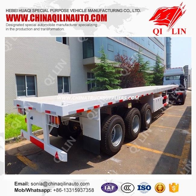 20FT-40FT Container Carrier Flat Bed Plataforma Tri-Axles Acoplado Images 1