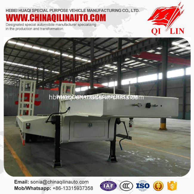 12 Meters Low Flatbed Semi Trailer with Hydraulic System 