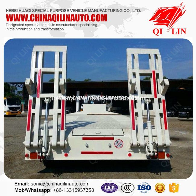 60 Tons Payload Low Loader Truck Trailer for Crane Loading 