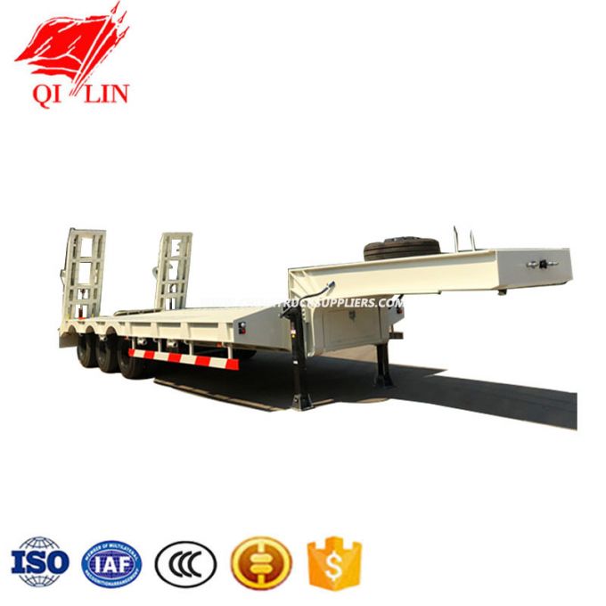 2019 New Style Low Flatbed Semi Trailer for Excavator Transportation 