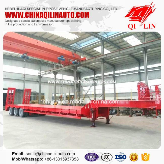 3 Axis Low Flat Bed Trailer for Building Machinery Transpot 
